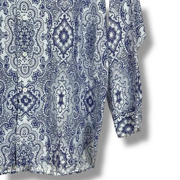 VTG Brooks Brothers 100% Linen Country Club Paisley Pattern Size Small Purple - Picture 5 of 10